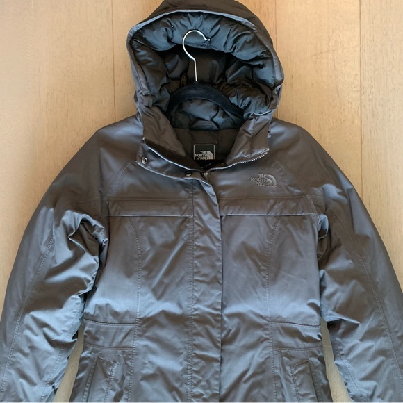 North Face Grey Winter Arctic Parka Jacket with Faux Fur Trim - Picture 3 of 16